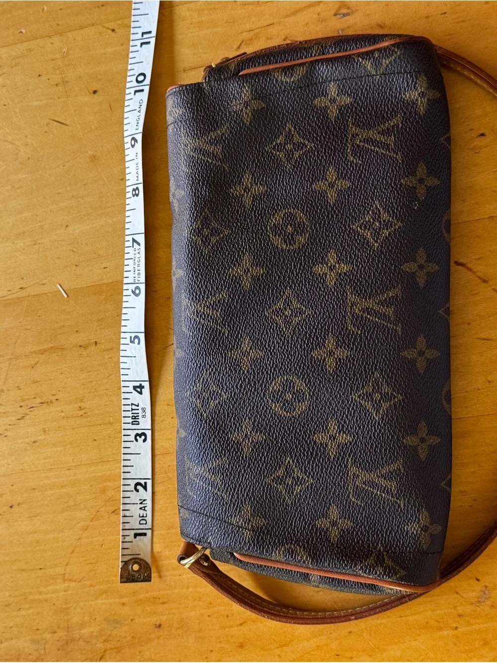 Louis Vuitton Monogram Canvas Shoulder Bag with Gold-Tone Clasp